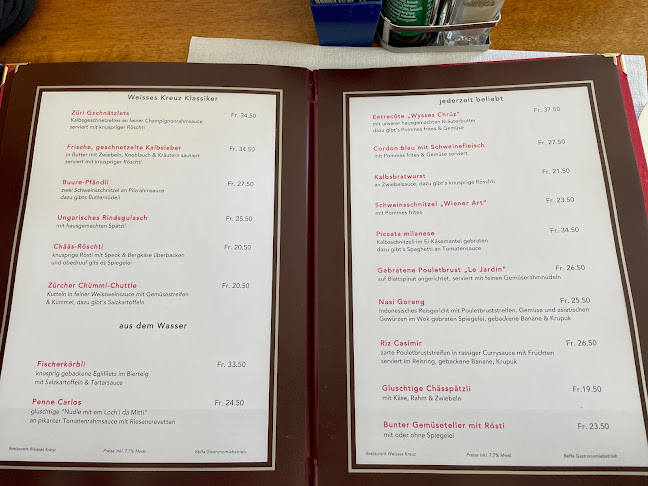 Opinii despre Restaurant Weisses Kreuz în Zürich - Gastronomie und Hotellerie