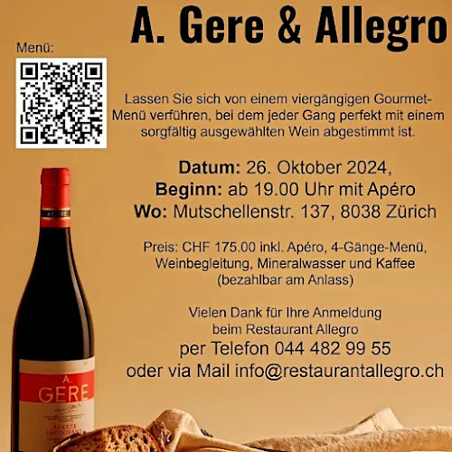 Opinii despre Restaurant Allegro în Zürich - Gastronomie und Hotellerie