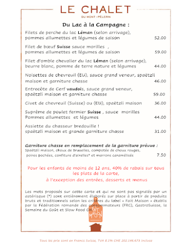 Opinii despre Restaurant Le Chalet du Mont-Pèlerin în Chardonne - Gastronomie und Hotellerie