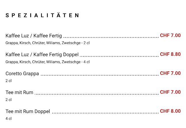 Spuntino - Gastronomie und Hotellerie