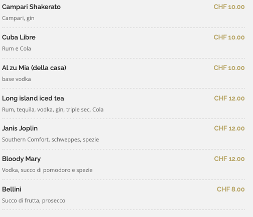 Bar Ticino - Gastronomie und Hotellerie