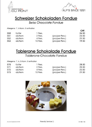 FONDUE HOUSE DU PONT - Gastronomie und Hotellerie
