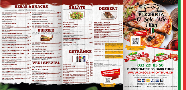 Opinii despre Pizzeria O Sole Mio Thun în Thun - Gastronomie und Hotellerie