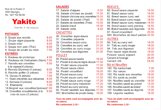 Opinii despre Yakito Sushi în Martigny - Gastronomie und Hotellerie