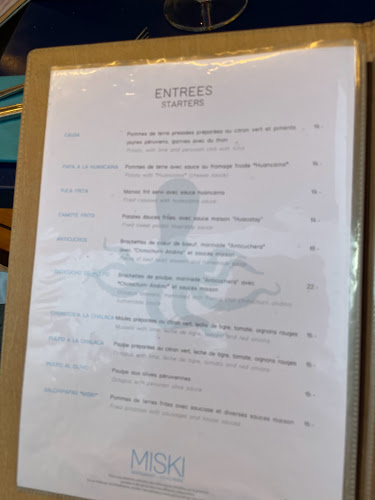 Opinii despre Miski Restaurant - Cevicheria în Geneva - Gastronomie und Hotellerie