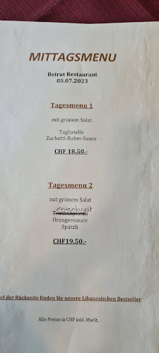 Opinii despre Restaurant Allresto Beirut în Bern - Gastronomie und Hotellerie