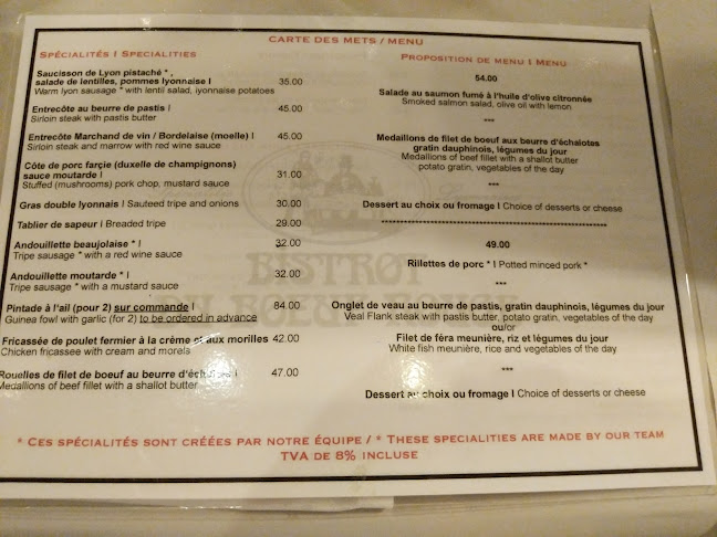 Bistrot du Bœuf Rouge - Geneva