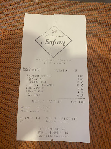 Opinii despre Le Safran - Restaurant Indien à Genève în Geneva - Gastronomie und Hotellerie