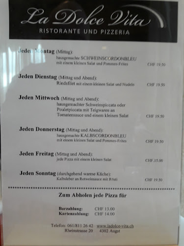 Opinii despre Al Gusto Gastro GmbH Restaurant La Dolce Vita în Augst - Gastronomie und Hotellerie