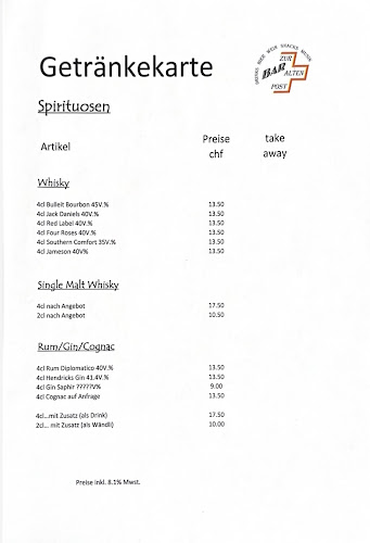 Bar Zur alten Post - Gastronomie und Hotellerie