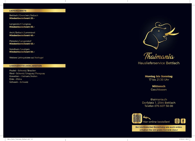 Opinii despre Thaimania Lieferdienst în Bettlach - Gastronomie und Hotellerie