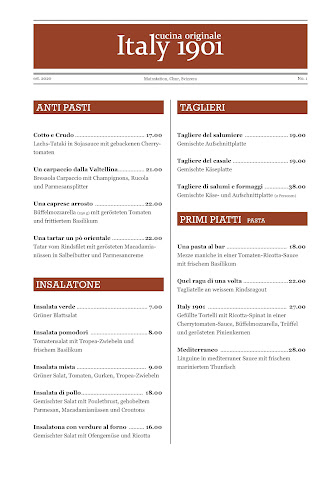 Opinii despre Restaurant Italy 1901 în Chur - Gastronomie und Hotellerie