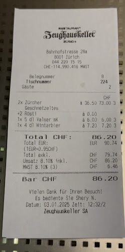 Comentarii opinii despre Restaurant Zeughauskeller