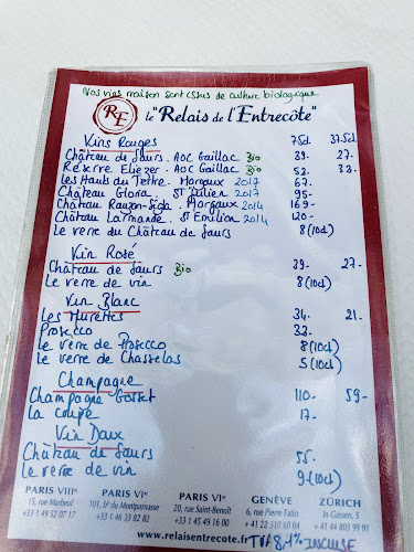 Comentarii opinii despre Relais de l'Entrecôte Genève