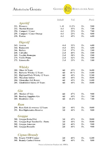 Opinii despre Gasthof zur Alten Post în Büren an der Aare - Gastronomie und Hotellerie
