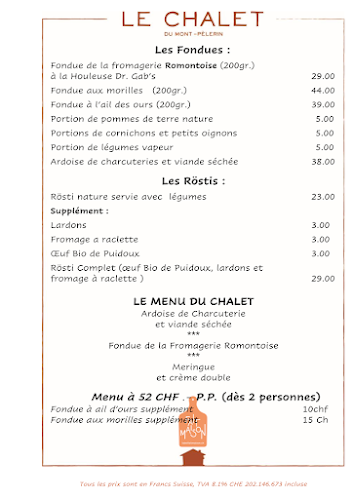 Restaurant Le Chalet du Mont-Pèlerin - Gastronomie und Hotellerie