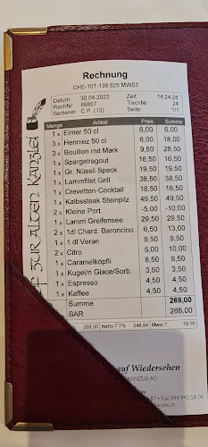 Opinii despre Gasthof zur alten Kanzlei AG în Greifensee - Gastronomie und Hotellerie