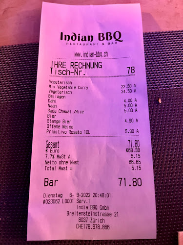 Indian BBQ Restaurant & Bar - Zürich