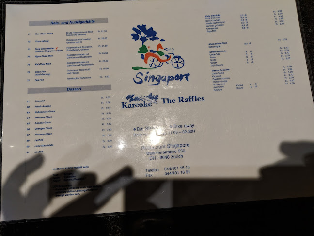 Restaurant Singapore - Zürich