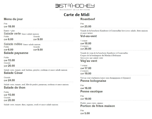 Opinii despre Bistr'Hockey (restaurant de la patinoire) în Delémont - Gastronomie und Hotellerie